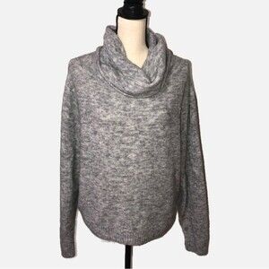 Mohair Blend Cowl Neck Gray Sweater Size Small H&M